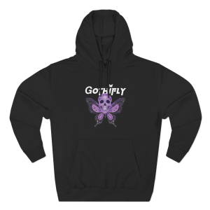Gothifly Purple Butterfly Fleece Hoodie Design