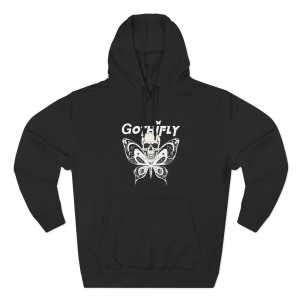 Gothifly White Butterfly Fleece Hoodie Design